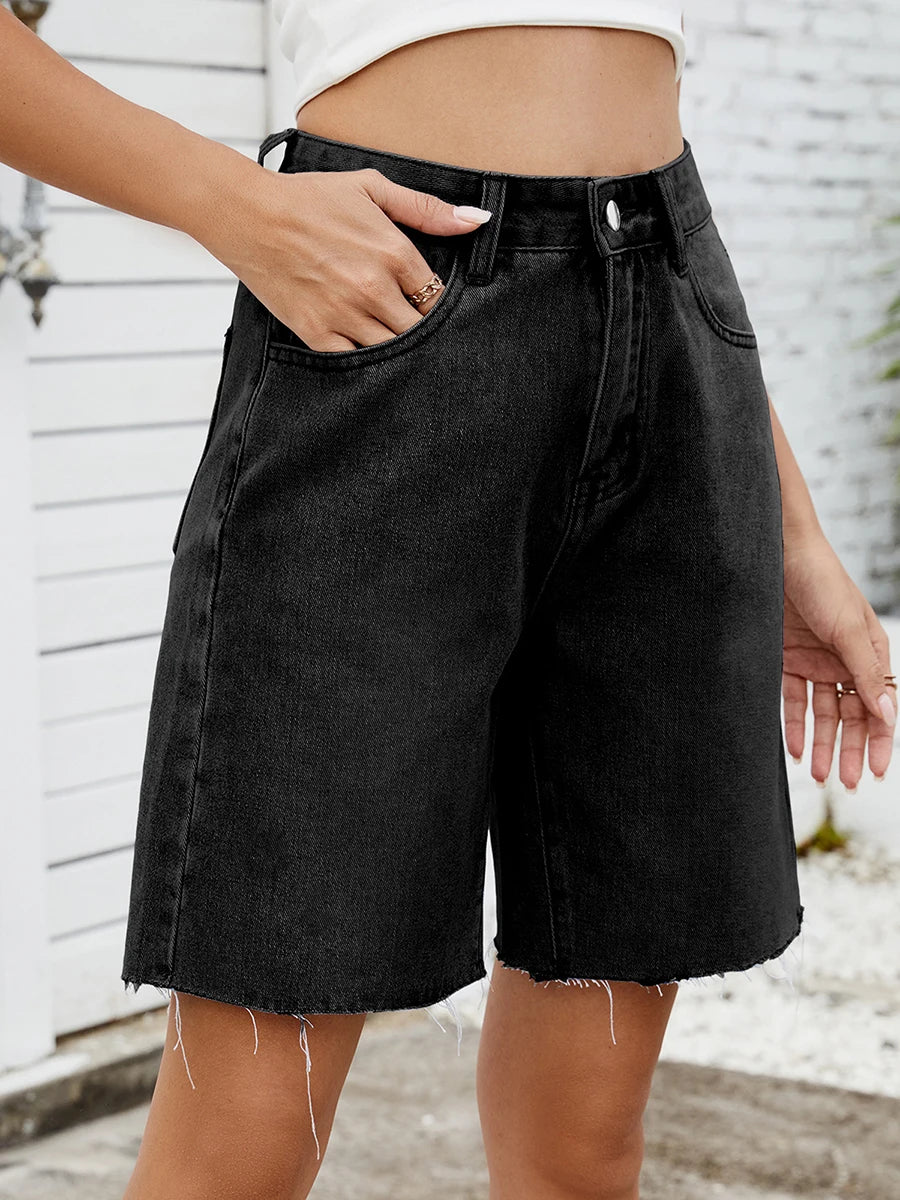 Distressed Frayed Hem Shorts